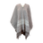 DARK COLOR PONCHO WITH WIDE RAW STRIPES