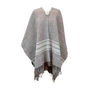 PONCHO T.OSCURO CON RAYAS ANCHA CRUDO