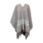 PONCHO DE COULEUR FONCÉE À LARGES RAYURES BRUTE