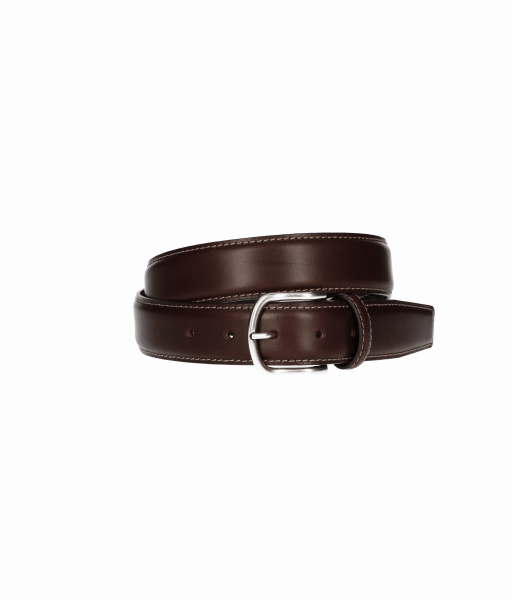 BROWN BELT WITH BEIGE PESPINATING STRAPS