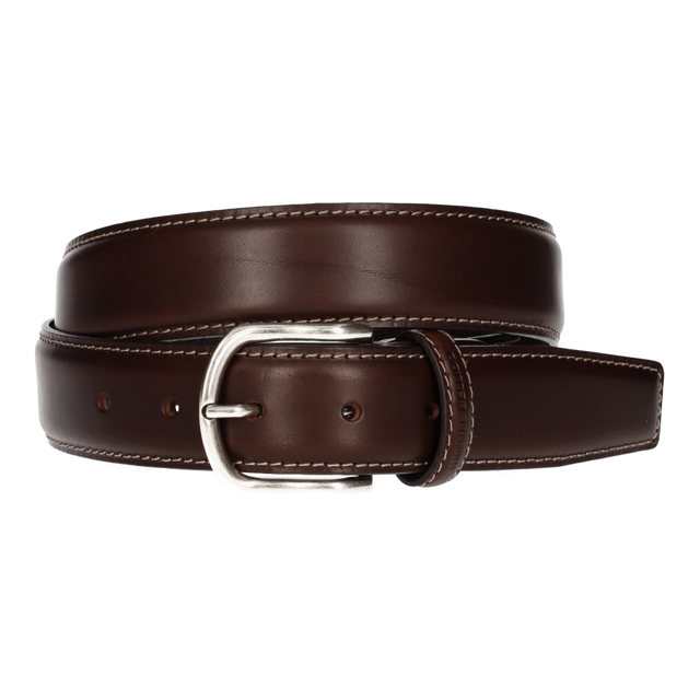 BROWN BELT WITH BEIGE PESPINATING STRAPS