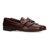 Mocasín con flecos y hebilla moka