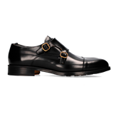 Black Florentic two-buckle top