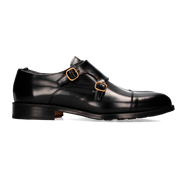 Black Florentic two-buckle top