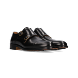 Black Florentic two-buckle top