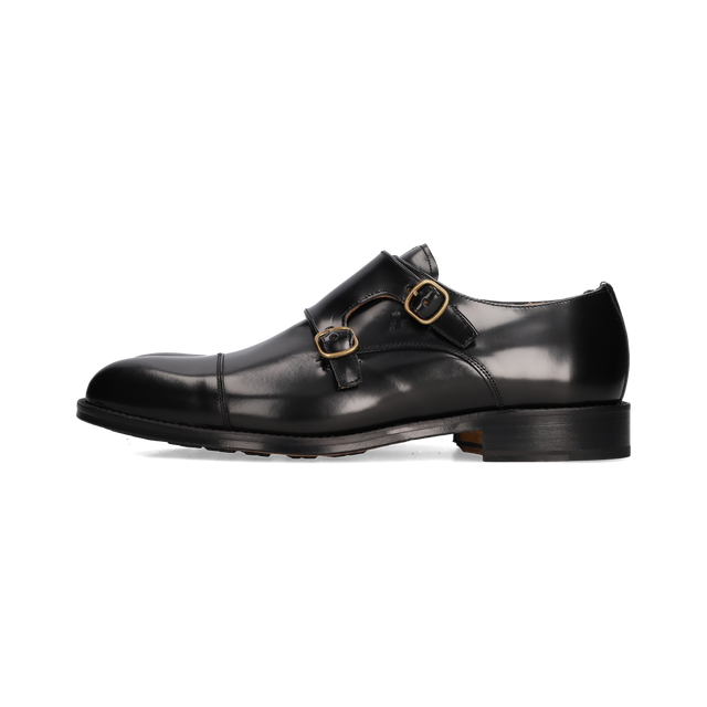 Black Florentic two-buckle top