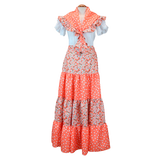 Conjunto Amapola En Salmón Combinada con Flores