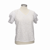 BLUSA PERFORADA MANGA DE CAPA