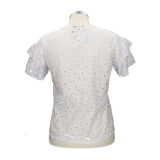 BLUSA PERFORADA MANGA DE CAPA