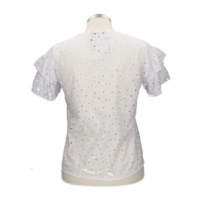 BLUSA PERFORADA MANGA DE CAPA