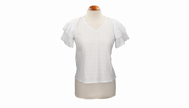 Blusa perforada manga capa