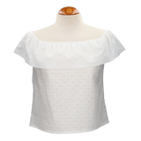 Blusa perforada volante