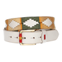 CEINTURE BLANCHE AVEC BRODERIE VERTE/BEIGE/CAMEL