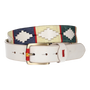 CEINTURE BLANCHE AVEC BRODERIE BLEUE/JAUNE/VERTE