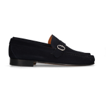 Mocasín Hebilla Ante Azul