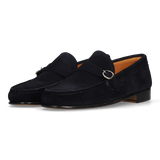 Mocasín Hebilla Ante Azul