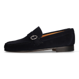 Mocasín Hebilla Ante Azul