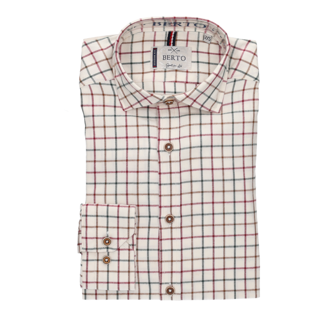 Camisa Beige De Cuadros