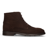 BROWN PERFORATED LACE-UP BOOT