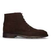 BROWN PERFORATED LACE-UP BOOT