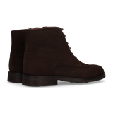 BROWN PERFORATED LACE-UP BOOT