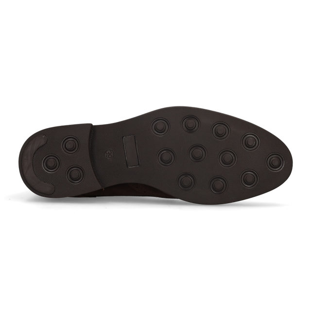 BROWN PERFORATED LACE-UP BOOT