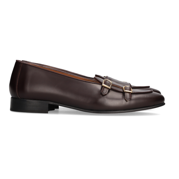 Mocasín Doble Hebilla Burdeos
