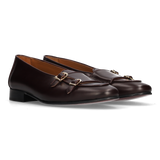 Mocasín Doble Hebilla Burdeos