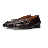 Mocasín Doble Hebilla Burdeos