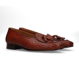 Mocasín trenzado marrón