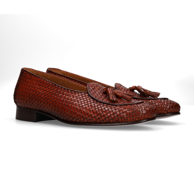 Mocasín trenzado marrón