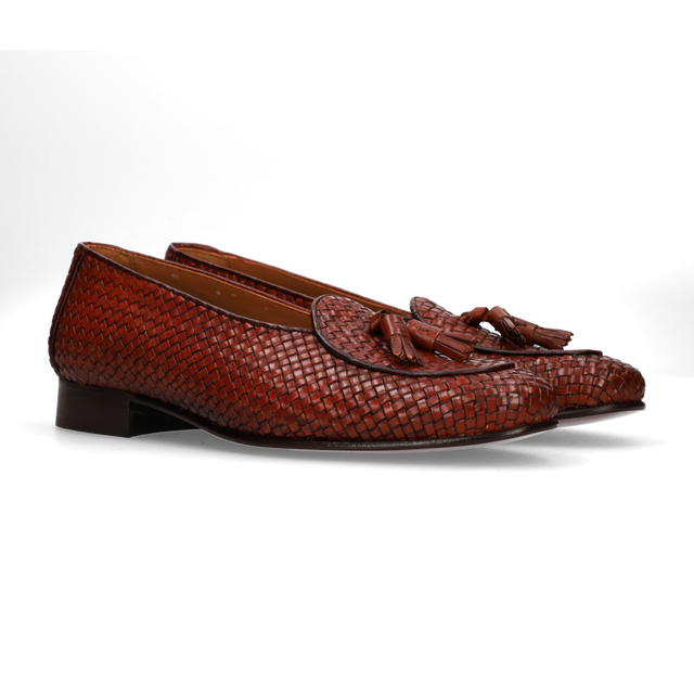 Mocasín trenzado marrón