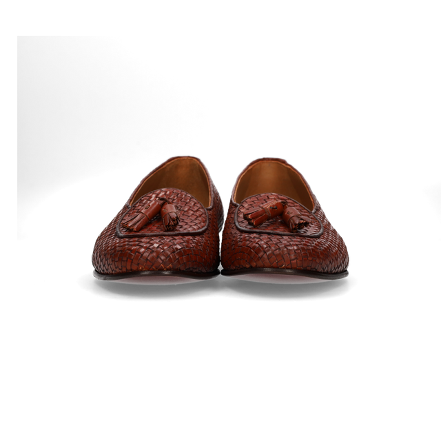 Mocasín trenzado marrón