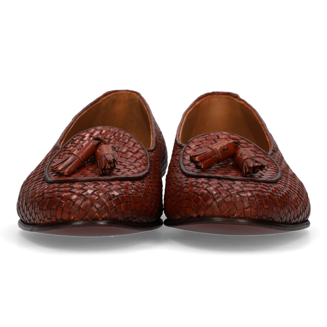 Mocasín trenzado marrón