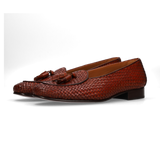Mocasín trenzado marrón