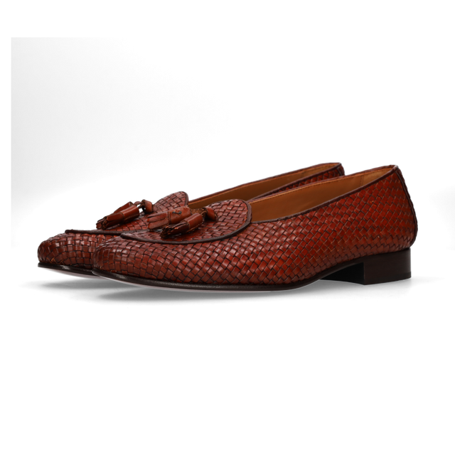 Mocasín trenzado marrón