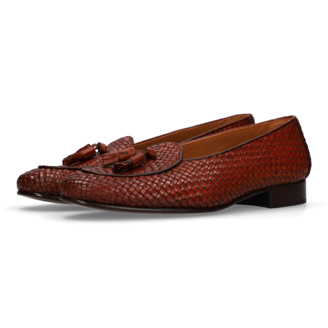 Mocasín trenzado marrón