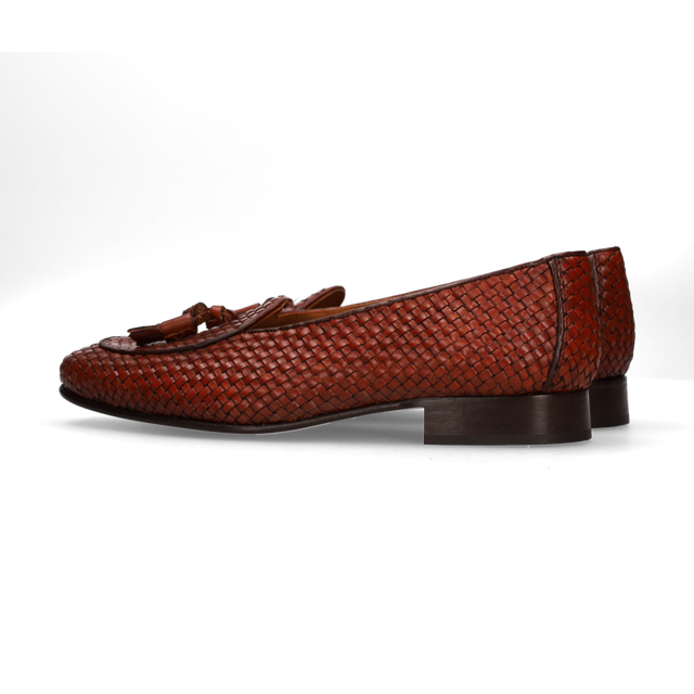 Mocasín trenzado marrón