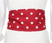 Burgundy sash with large polka dot