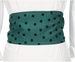 Large black polka dot green sash