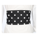 Fajín negro lunar blanco grande