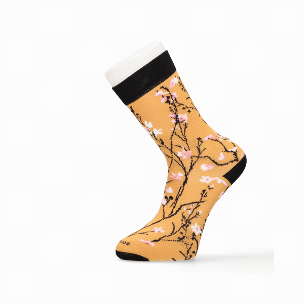 CALCETIN FLORES MOSTAZA