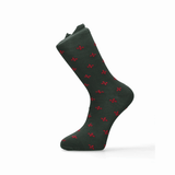 CALCETIN FLOR LIS VERDE/VINO