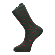 CALCETIN FLOR LIS VERDE/VINO