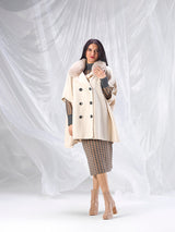 Poncho botones beige