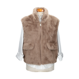 Chaleco pelo corto camel