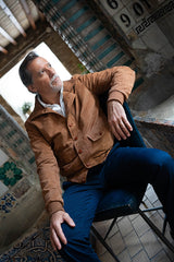 Cazadora Sevilla piel vuelta camel