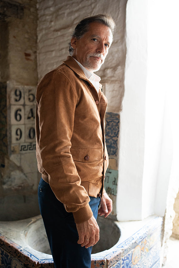 Cazadora Sevilla piel vuelta camel