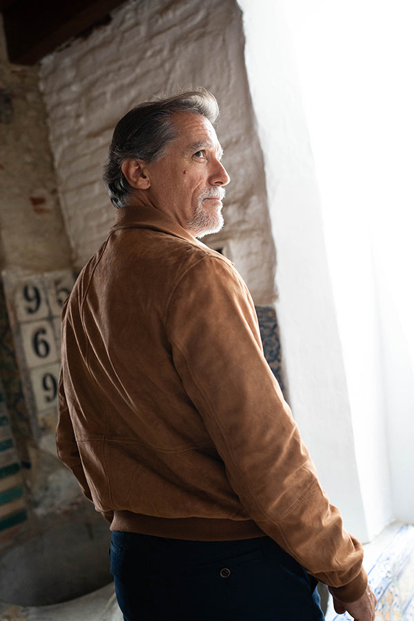 Cazadora Sevilla piel vuelta camel