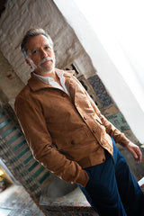 Cazadora Sevilla piel vuelta camel